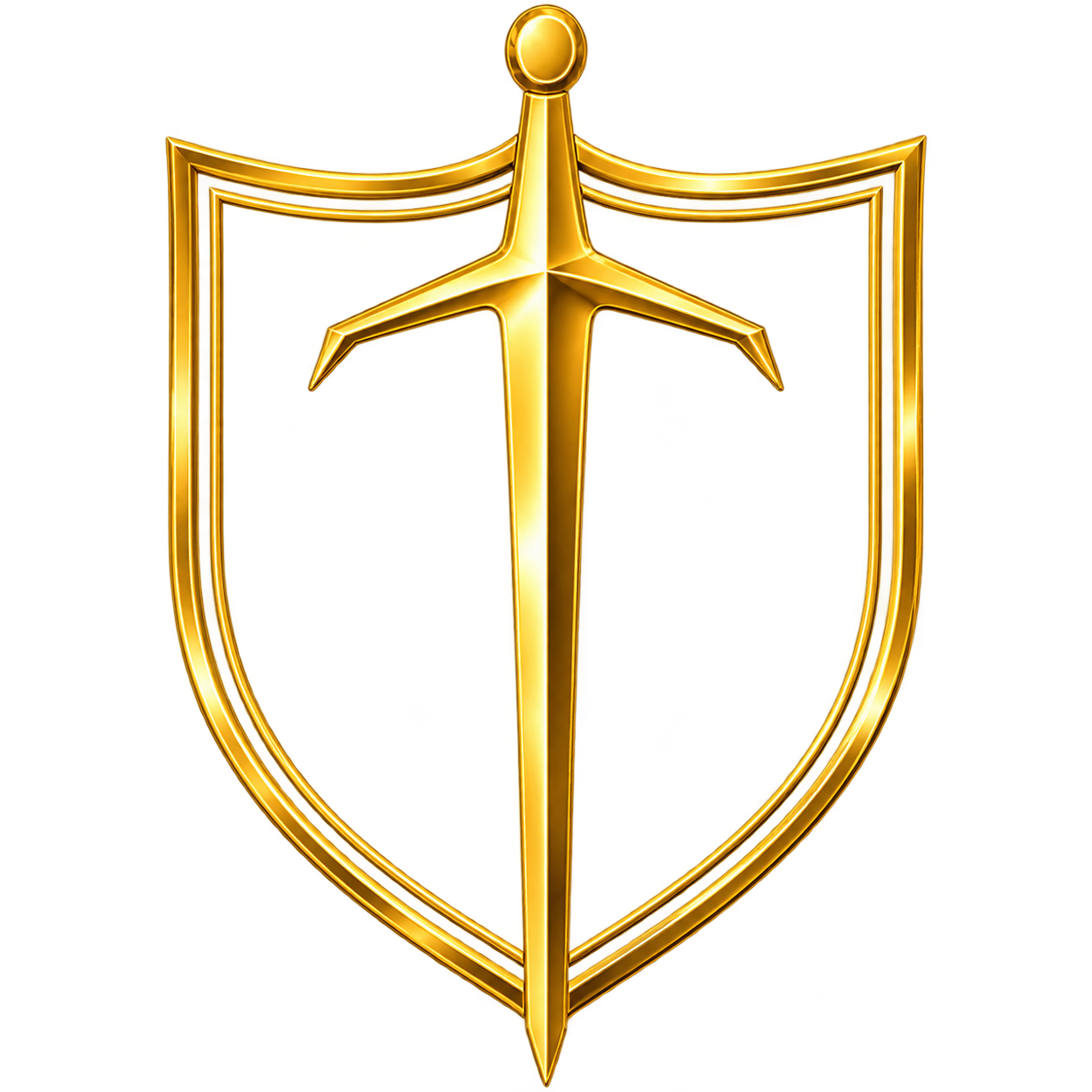 Universal sword and shield logo